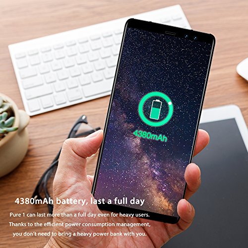 M-HORSE Pure 1 Vollbild 3GB RAM 32GB ROM 5.7 Zoll 4G Handy Smartphone 4380mAh Fingerabdruck Dual Rear Kamera Dual SIM - Blau