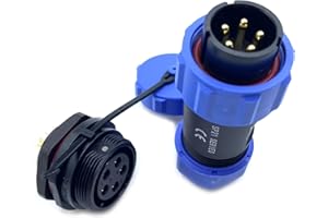 BAYZCONN Serie SP21 IP68 Conector de aviación a Prueba de Agua de 5 Pines Conector Macho Conector Tipo Bala Hembra con instalación de Tuerca Conector de aviación Recto Utilizado en la Industria y la aviación