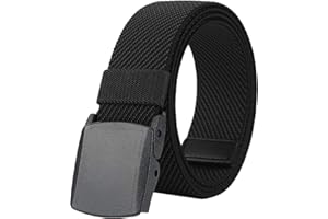 LionVII Ceinture Élastique pour Homme, Boucle en Plastique, Sans Métal Ceinture Homme Extensible pour le Travail