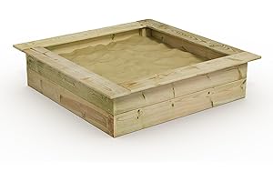 WICKEY King Kong Sandpit Wooden 120 x 120 cm for childen Playground in the garden