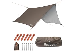 Unigear Rain Fly Tent Tarp Hammock Hexagonal,Lightweight Waterproof Camping Shelter, Portable Windproof Snowproof Tarpaulin for Snow Sunshade for Camping Outdoor Travel