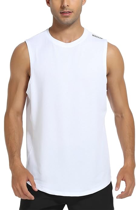 Tessuto Poliestere Traspirante Canotta Uomo Mesh Sportiva Maglia