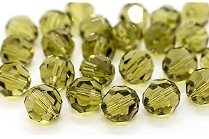Adabele österreichische runde Kristallperlen, 8 mm, Khaki, kompatibel mit 5000 Swarovski-Kristallen, Preciosa SS2R-819, 50 Stück