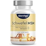 Integratore MSM Puro 99,9% Metilsulfonilmetano, Zolfo Organico MSM, 1600mg, 365 capsule vegan (6 mesi), per la Salute di Ossa