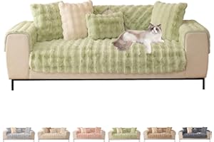 ShowyLive Sofa Covers 1 2 3 4 Seater Couch Covers,Thick Corner Sofa Slipcover L Shape Chaise Longue Furniture Protection for Living Room- Super Soft Sofa Seat Cover (Green, 28 * 71 inch)