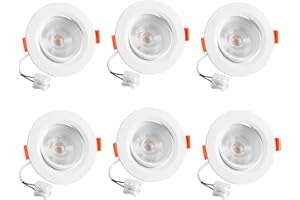 Vlio LED Downlights for Ceiling 24mm Ultra Slim, 5W 460lm LED Recessed Ceiling Lights, Cool White 6000K Waterproof Rotatable LED Spot Lights for Bathroom Kitchen Living Room (6 Pack)