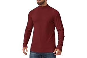 VORVOWRY Camiseta Cuello Alto Hombre Termica Forro Polar Interior Elástica Slim Fit de Manga Larga Jersey Hombre Invierno Frío y Uso Diario