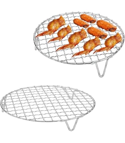 Griglia rotonda per barbecue, 43 cm, griglia per barbecue in acciaio inox, griglia per cottura all'aperto e feste in giardino (43 cm