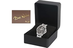 HFDONGL Uhrenbox Einzel Uhrenhalter Uhrenaufbewahrung PU Leder Uhren Aufbewahrungsbox mit Abnehmbarem Kissen Tragbare Uhrenkasten zur Aufbewahrung von Uhren und Schmuck