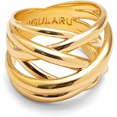 SINGULARU - Triple Cross Ring - Brass Ring with 18 Kt Gold Plated Finish - Jewelry for Women - Made in Spain - Various Finish