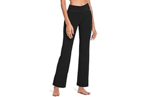 baleaf Pantaloni da Yoga Donna Pantaloni Campana Donna con Vita Alta Tasca Interna Tanspirante Comodo Pantaloni Sportivi a Casa