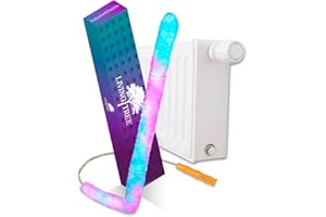 LIVINGTREE Heizkörperbürste Mikrofaser-Technologie - 115 cm lang, Waschbarer Sleeve, Reinigungsbürste für Heizungen, ideal für Flach- und Rippenheizkörper, Heizungsbürste, Lamellen