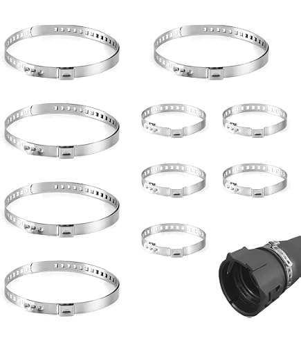 12 Colliers De Serrage Métalliques Réglables - Inox - 20-120mm