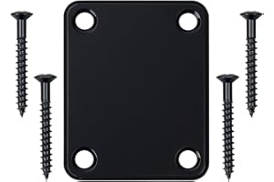 Banworks Neck Reinforcement Plate 4 Holes Rectangle Metal Guitar Neck Plate Neck Joint Back Mounting Plate for Fender Strat ST Tele Guitar Bass JT/JQB-01 Black
