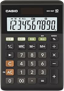 Casio Standard Calculator W Tax Rate Setting and Tax Calculation Mini just  Type The 10-Digit MW-100T-BK-N Black : Amazon.co.uk: Stationery \u0026 Office  Supplies