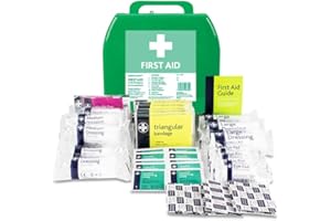 LEWIS-PLAST Lewist-Plast Premium Medium 11-20 Persons First Aid Kit Box - Complete with Integrated Carry Handle and Wall Mounting System, Ideal for Schools and Offices, Equipped with Emergency Supplies