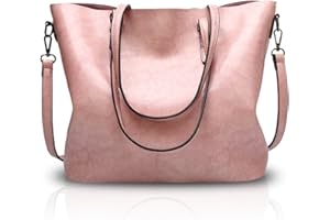 NICOLE & DORIS NICOLE&DORIS Nouveau Femmes Fourre Tout Sac à Main Sac d'épaule Crossbody Dames Messager PU Rose