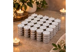 Amazon Brand - Solimo Wax Tealight Candles (Set of 100, Unscented)