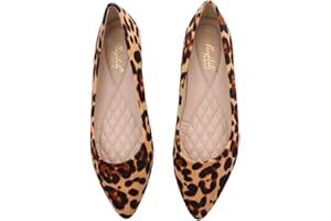 Holibanna Leopard Print Ballet Flat Shoes Women Classic Pointed Low Heel Mules Comfortable Wedding Party Shoes
