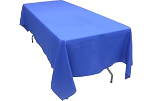 KaitatsuSen Oblong Rectangular Polyester Fabric Tablecloth, Royal Blue, 52x70-Inch(132x178cm)