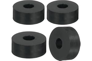 QUARKZMAN 4 Stück Gummi Unterlegscheiben Schwarz, 45mm Außendurchmesser 12mm Innendurchmesser 20mm Dicke Distanzhülsen Gummidichtung Rund Abstandshalter für Wasserhahn Möbel Maschinentechnik