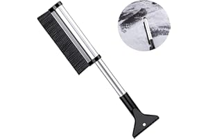 iJiZuo Raschietto Telescopico e Spazzola per Neve, 2 in 1 Raschiaghiaccio Multifunzione per Auto, Spazzola Neve con Raschietto per Ghiaccio, per Parabrezza Automobilistico e Finestre per Tetti