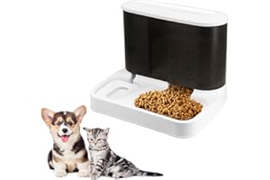 GEARIFIC 2 w 1 automatyczny zestaw do karmy i dozownika wody dla kotów grawitacyjnych, dozownik karmy i poidła dla małych psów, szczeniaków, kotów, zwierząt domowych (biały)