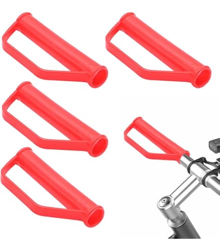 Lot De 4 Poignées De Sécurité Rouges Pour Diable/chariot - Diamètre Intérieur 25 Mm, Caoutchouc Antidérapant, Protège-mains
