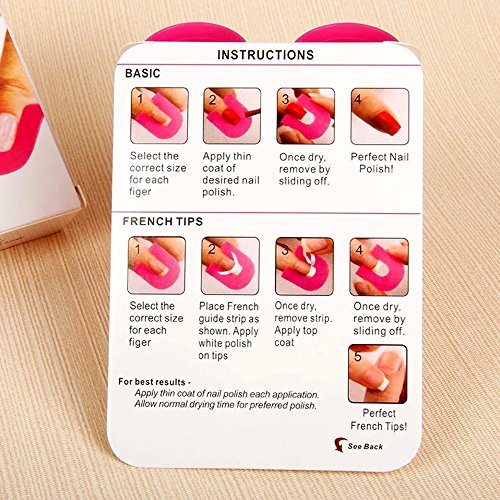 Contever® Wiederverwendbare 10 Größen Paket 26pcs Nagel Abziehen Nagellackentferner Anti Überlauf Kleber Nägel Rand Schutzbarriere Der Haut Nagellack Schablonen - 6