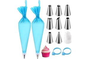soodyoow Poche a Douille Patisserie, 8 Douille Patisserie et 2 Poche a Douille Reutilisable, Poche à Douille, Douille Patisserie Professionnelle, Patisserie Accessoire, pour Décoration de Gâteaux