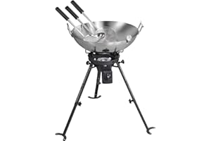 CALLOW RETAIL Complete Outdoor Wok Set - High Power Burner with Carbon Steel Wok (45cm)