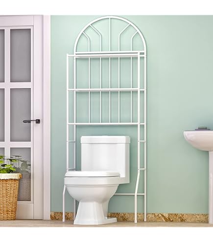XUANYU - Étagère De Salle De Bain 3 Niveaux | Rangement Au-Dessus Des Toilettes Ou Lave-Linge | Acier Peint Noir | 55x26x165 Cm