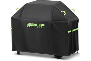 Ezilif Pokrowiec na grilla odporny na warunki atmosferyczne, 165 x 70 x 125 cm, tkanina Oxford 420D, wodoszczelna, odporna na rozerwanie, ochrona przed rdzą i pleśnią, pokrowiec na grilla dla Weber