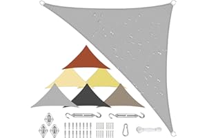 SICHTSCHUTZ Triangular awning, waterproof, 2 x 2 x 2.8 m, made of PES polyester, 95% UV protection, weather-resistant, tear-resistant, available in many sizes and colours, with mounting set for patio, garden,