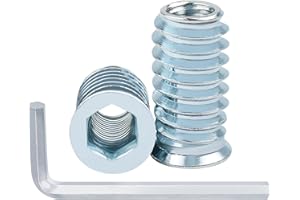 20 Pièces Insert Fileté Bois M10 x 20mm, Leryati Inserts M6 D'écrou Borgne Ecrou Hexagonal, Zinc Douille Filetée Insert a Visser Insert Écrous à Visser Fileté, Manchons à Visser Vis Tête Insert Bois