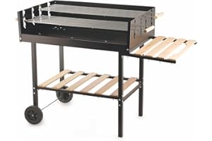 GALILEO CASA Galileo 2160818 Barbecue con Ruote, Rettangolare, 126x56x87 cm, Nero