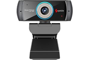 Angetube HD Gaming Webcam 1080P con Microfono, Webcam USB PC Streaming Webcam con videochiamate Widescreen e Supporto Skype OBS Xbox XSplit Facebook Youtube Compatibile con Mac OS e Windows