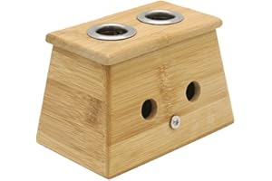 Winterworm Caja de curación de bambú para terapia de medicina Moxa Moxibustión (dos agujeros)