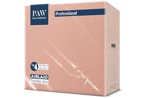 PAW DECOR COLLECTION PAW - Serviettes Airlaid (40 x 40 cm) I 50 pièces I Unicolore I Semblable à du tissu I Élégante décoration de table I HoReCa I Pour les occasions comme mariages, les fêtes I Color: Pink