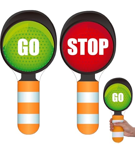 4 Pack Stop And Go Sign Set - Traffic Play Signs For Kids & Learning