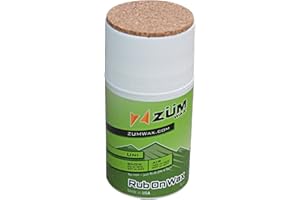 ZUMWax Rub-On Ski/Snowboard/Nordic/Cross-Country Wax 70g, Any Temperature, Easy cork applicator, long-lasting performance, secret vanilla scent, Made in USA, PFAS-free Great for quick waxing on the go
