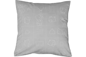 ‎HANS-TEXTIL-SHOP Hans-Textil-Shop Kinderkopfkissen Bezug - Baumwolle, Babykissen, Kuschelkissen Kinder, Kissen, Kissenhülle, Kopfkissenbezug, Kinderzimmer (Teddy Bär Schaf Grau, 40x40 cm)