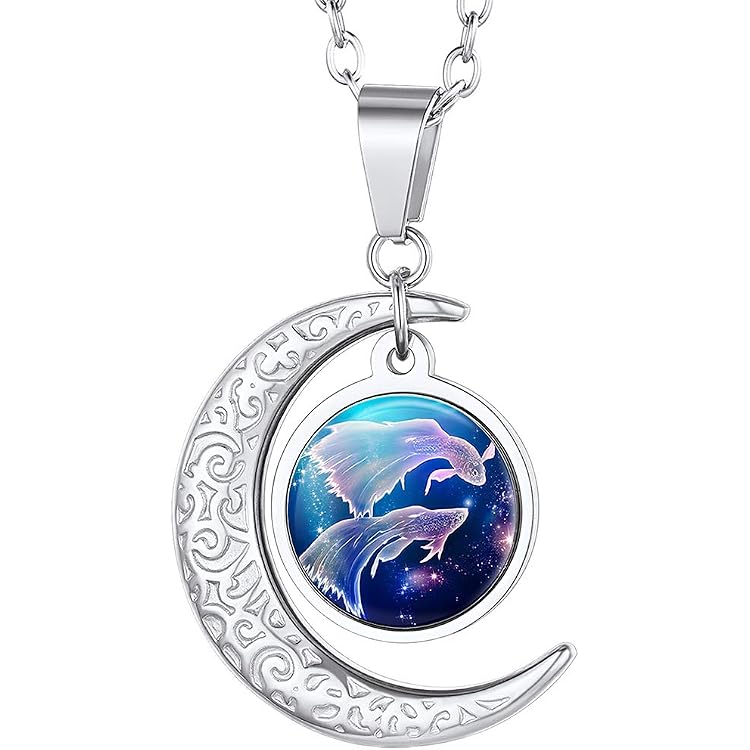 ROMIDA Sternbild-Halskette 925 Sterling Silber - Mit Geburtsstein, Personalisierbar, Für Alle 12 Sternzeichen