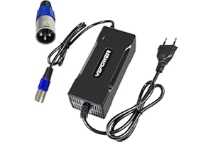 YZPOWER Cargador de batería de Plomo de 24V 2A para Cargador Adaptador Scooter Eléctrico E-Bike Conector XLR de 3 Pines