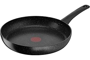 Tefal Titanium Stone Frying Pan 30 cm, High-Performance Non-Stick Durable Coating, Metal Safe, All Hobs Including Induction, Thermo-Signal, Black, E1050745