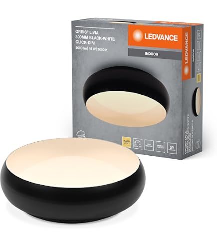 LEDVANCE ORBIS Livia Deckenleuchte – Dimmbar, Warmweiß, Mit Holzdekor, Einfache Montage, 16W