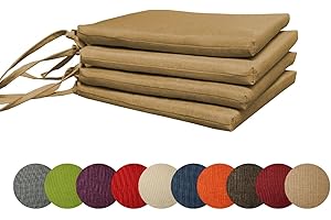 chilly pilley Zestaw poduszek ogrodowych, na krzesła ogrodowe, poduszka na krzesło, poduszka do siedzenia, poduszka na siedzisko ogrodowe (zestaw: 4 poduszki, cappuccino)