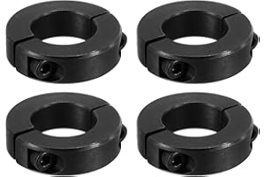 PATIKIL Foro 25mm Collare Albero a Morsetto Doppia Divisione 45mm OD 15mm Spessore, 4pz 45#Collare di Bloccaggio in Acciaio al Carbonio con Vite Fissaggio per Industria Macchinari, Nero