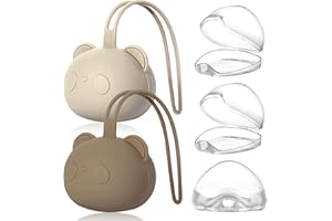 SHENGRUILI Portachupete Bebe De Silicon,2Pcs Estuche Portachupetes de Silicona 3 Chupetes,Portachupete Bebé,Portachupetes para Bebe,Estuche para Guardar Chupetes,Bolsa para chupetes