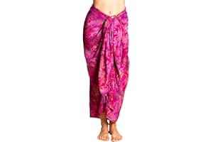 PANASIAM Sarong für Damen & Herren I 100% Handarbeit aus Indonesien - jedes Tuch ein Unikat I blickdichter Wickelrock auch extra groß I Batik m. deutschen Textilfarben I Strandtuch